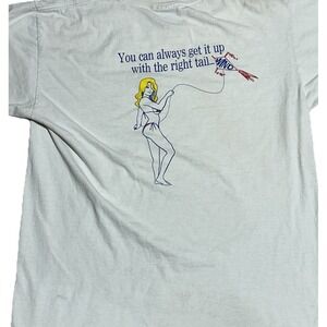 Vintage 90s Risqué‎ Humor T-Shirt Kite Flying Graphic Adult Novelty Gildan L